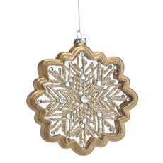 Burton + Burton 7.25" Glass Gold Snowflake Ornament 9746950