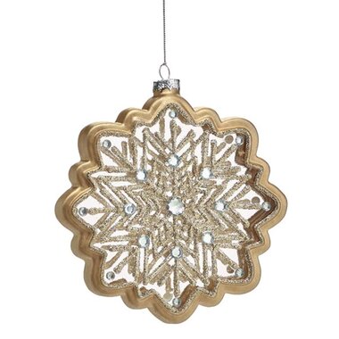 Burton + Burton 7.25" Glass Gold Snowflake Ornament 9746950