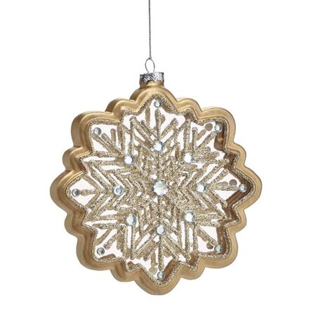 Burton + Burton 7.25" Glass Gold Snowflake Ornament 9746950