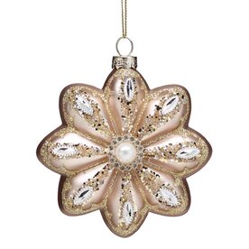 Burton + Burton 4" Gold Flower Ornament with Silver Accents 9747230