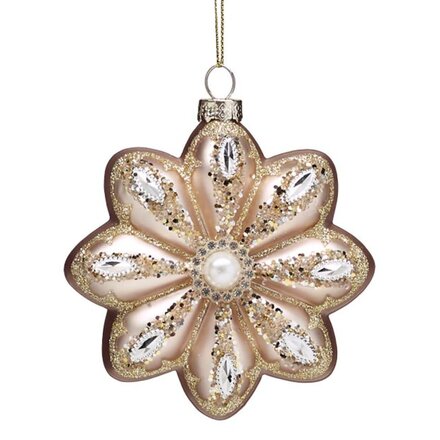 Burton + Burton 4" Gold Flower Ornament with Silver Accents 9747230