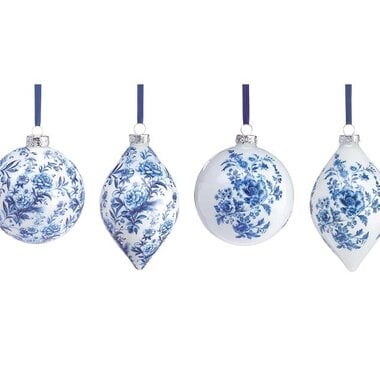Burton + Burton Blue and White Floral Ornament (1) 9750599