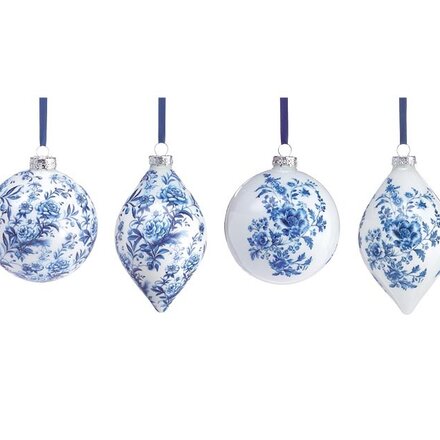 Burton + Burton Blue and White Floral Ornament (1) 9750599