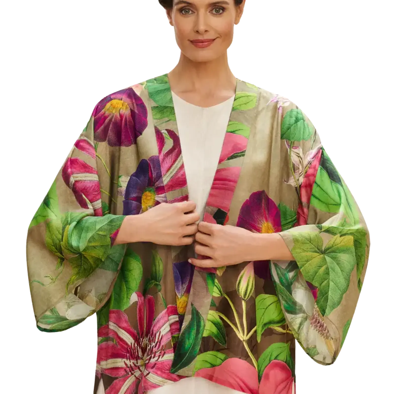 Powder Kimono Jacket-Oversized Botanicals  PKJ58 loading=