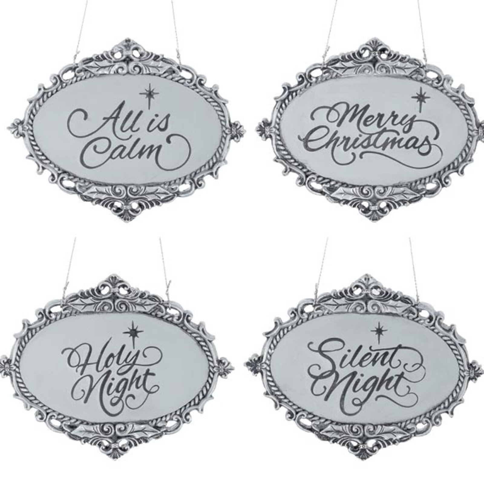 Burton + Burton Silver Oval Ornament with Message (1) 9745518 loading=