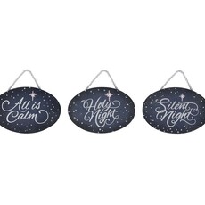 Burton + Burton Blue Wooden Christmas Message Ornament (1) 2035186