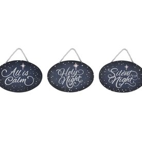 Burton + Burton Blue Wooden Christmas Message Ornament (1) 2035186