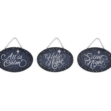 Burton + Burton Blue Wooden Christmas Message Ornament (1) 2035186