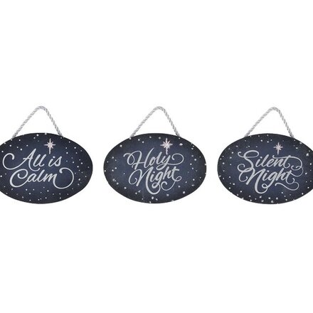 Burton + Burton Blue Wooden Christmas Message Ornament (1) 2035186