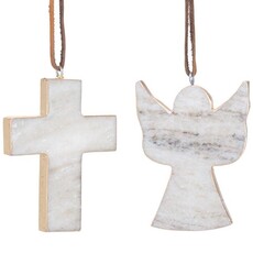 Burton + Burton 4" Angel or Cross Marble Ornament (1) 9751092