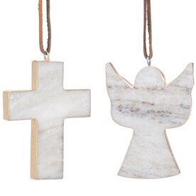 Burton + Burton 4" Angel or Cross Marble Ornament (1) 9751092