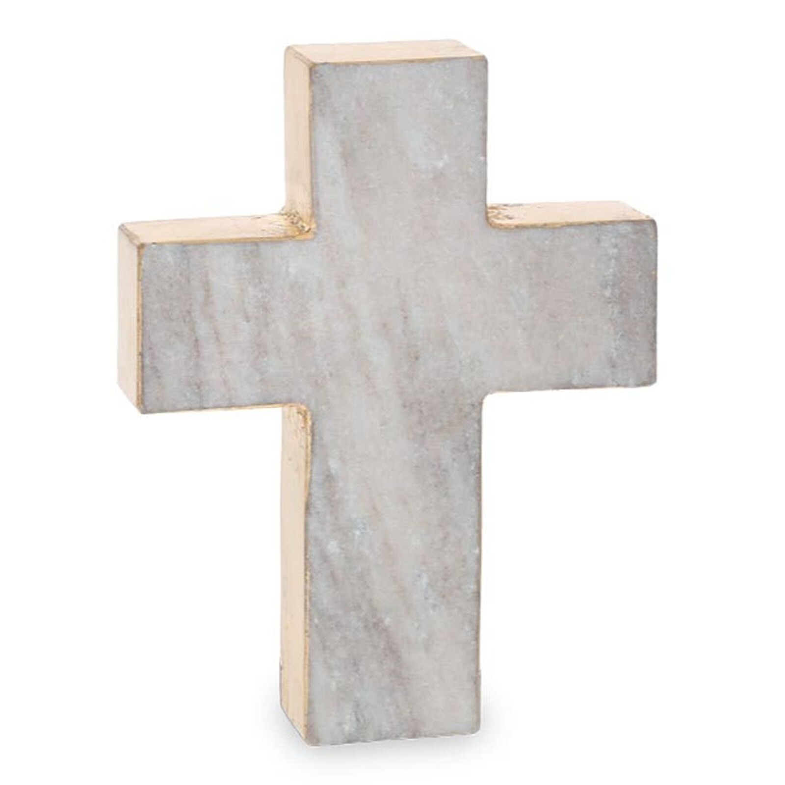 Burton + Burton 6" Marble Cross Shelf Sitter with Gold Foil 9751016 loading=