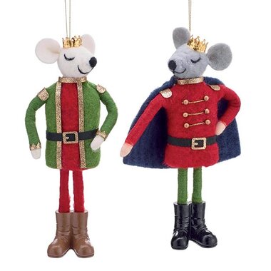 Burton + Burton 8" Nutcrackers Wool Mice Standing Ornament (1) 9751129