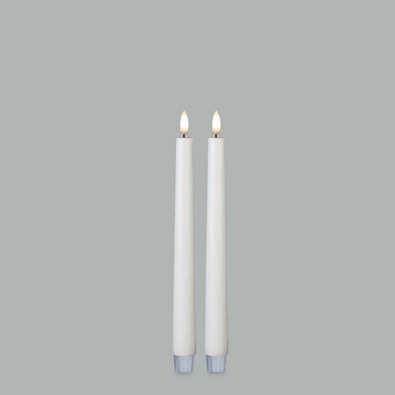Burton + Burton 11" Patria 3D LED White Taper Candle  Set of 2 161101 loading=