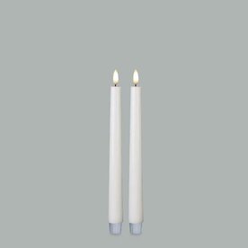 Burton + Burton 11" Patria 3D LED White Taper Candle  Set of 2 161101
