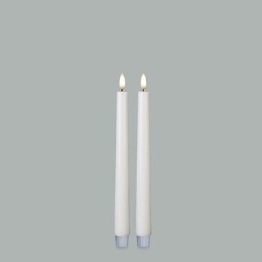 Burton + Burton 11" Patria 3D LED White Taper Candle  Set of 2 161101