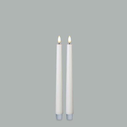 Burton + Burton 11" Patria 3D LED White Taper Candle  Set of 2 161101