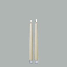 Burton + Burton 11" Patria 3D LED Ivory Taper Candle Set of 2 161193