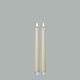 Burton + Burton 11" Patria 3D LED Ivory Taper Candle Set of 2 161193