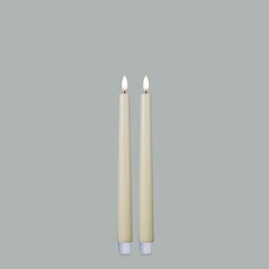 Burton + Burton 11" Patria 3D LED Ivory Taper Candle Set of 2 161193