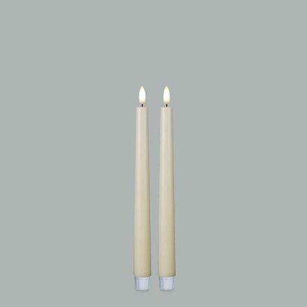 Burton + Burton 11" Patria 3D LED Ivory Taper Candle Set of 2 161193