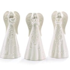 Burton + Burton 7" White Embossed Porcelain Angel (1) 9747002