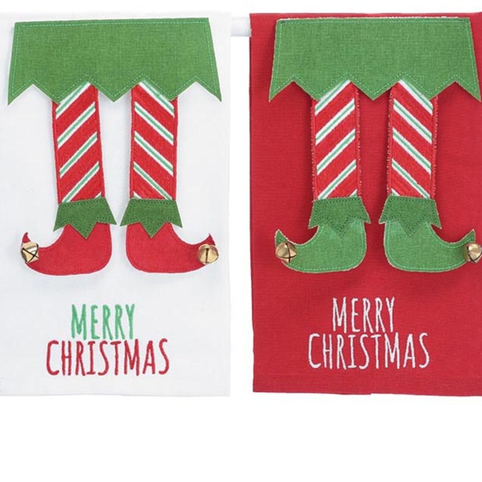 Burton + Burton "Merry Christmas" Tea Towel with Elf Legs 9742476 loading=