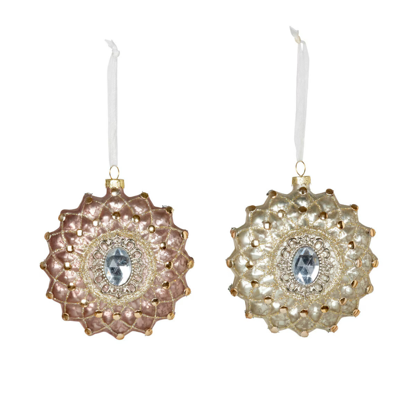 Park Hill Gem and Glitter Brooch Glass Ornament (1) XAO40528 loading=