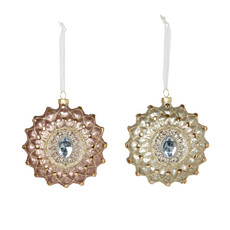 Park Hill Gem and Glitter Brooch Glass Ornament (1) XAO40528