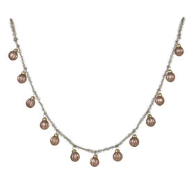 Park Hill 48" Antique Rose Glass Ball and Tinsel Garland  XAO40379