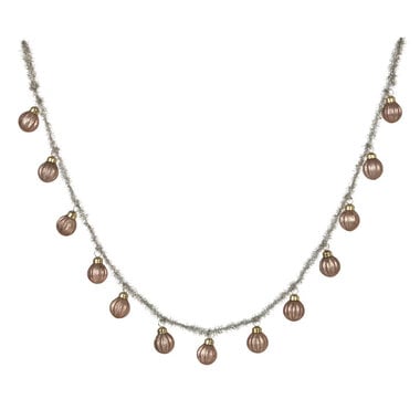 Park Hill 48" Antique Rose Glass Ball and Tinsel Garland  XAO40379