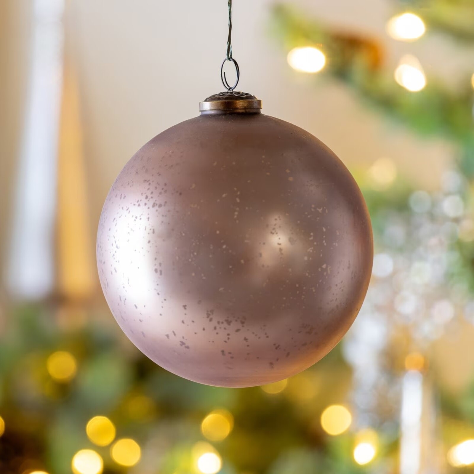 Park Hill 6" Matte Champagne Glass Ball Ornament  XAO40673 loading=