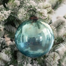 Park Hill 5.75" Antique Shiny Blue Kyanite Ball Ornament  XAO90866