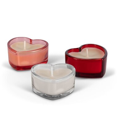 Gerson Heart Shaped Glass Candle Jar (1)  60040