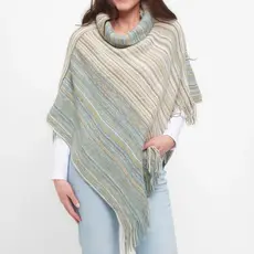 HOWARDS Striped Funnel Neck Poncho  December Sky 53125