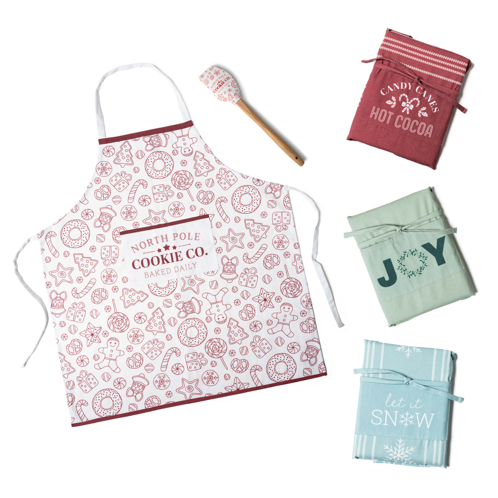 Two Left Feet Home Sweet Holidays All-Purpose Apron & Spatula Set XKKAS12 loading=