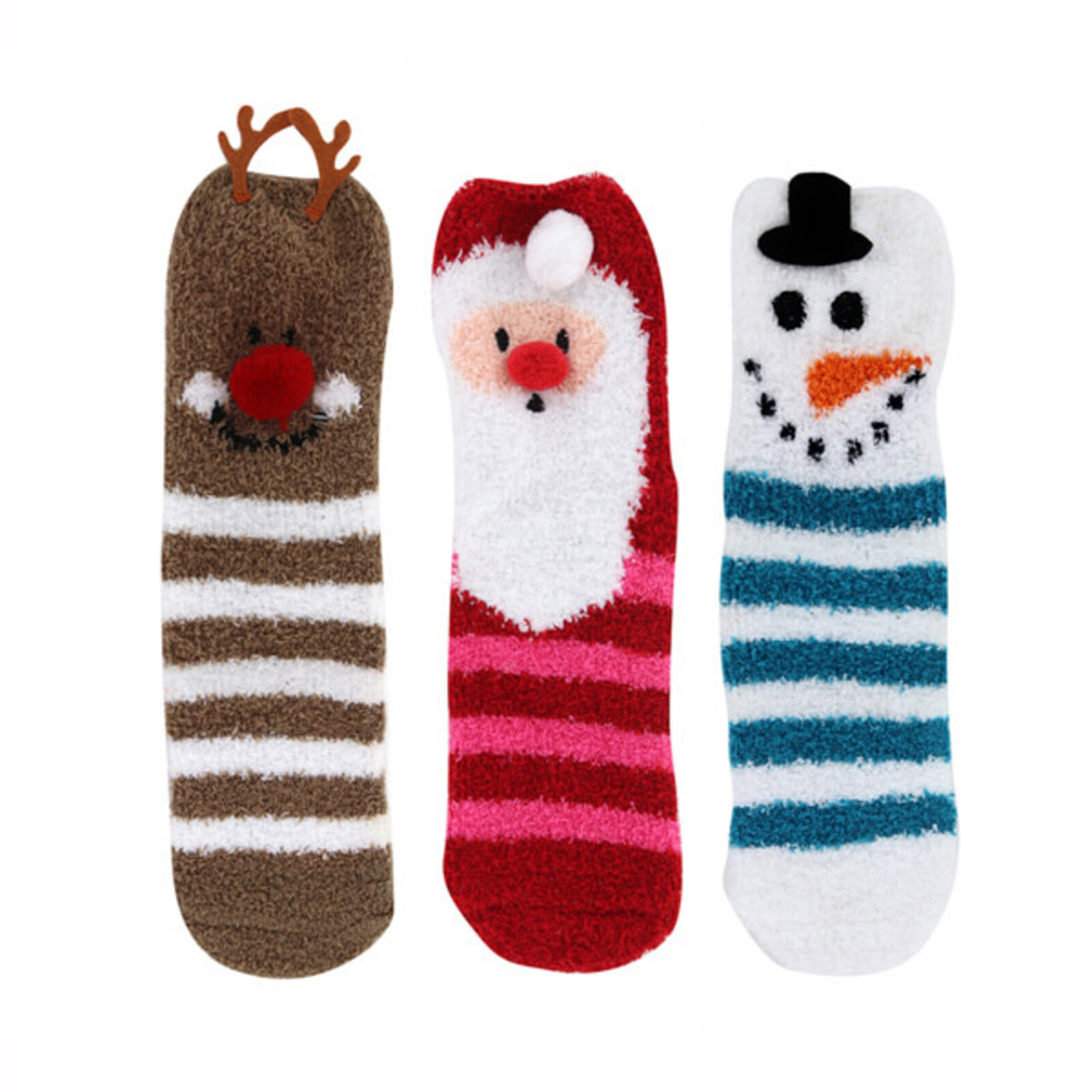 DM Merchandising CHRISTMAS FUZZY SOCKS  (1 pair)  X-SOCKS2 loading=