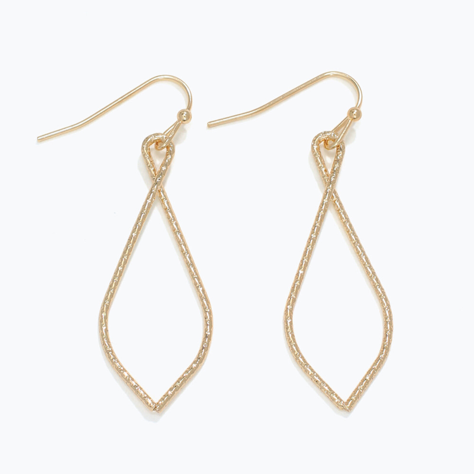 Periwinkle by Barlow Earrings-Textured Gold Twist Drops  8121019 loading=