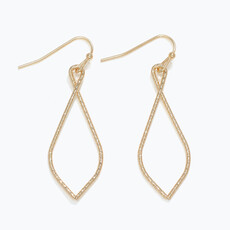 Periwinkle by Barlow Earrings-Textured Gold Twist Drops  8121019