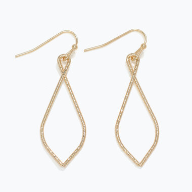 Periwinkle by Barlow Earrings-Textured Gold Twist Drops  8121019