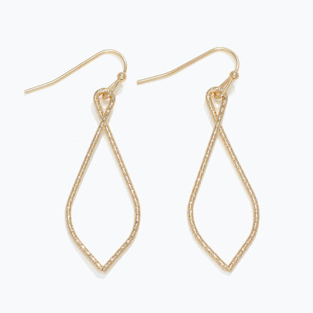 Periwinkle by Barlow Earrings-Textured Gold Twist Drops  8121019