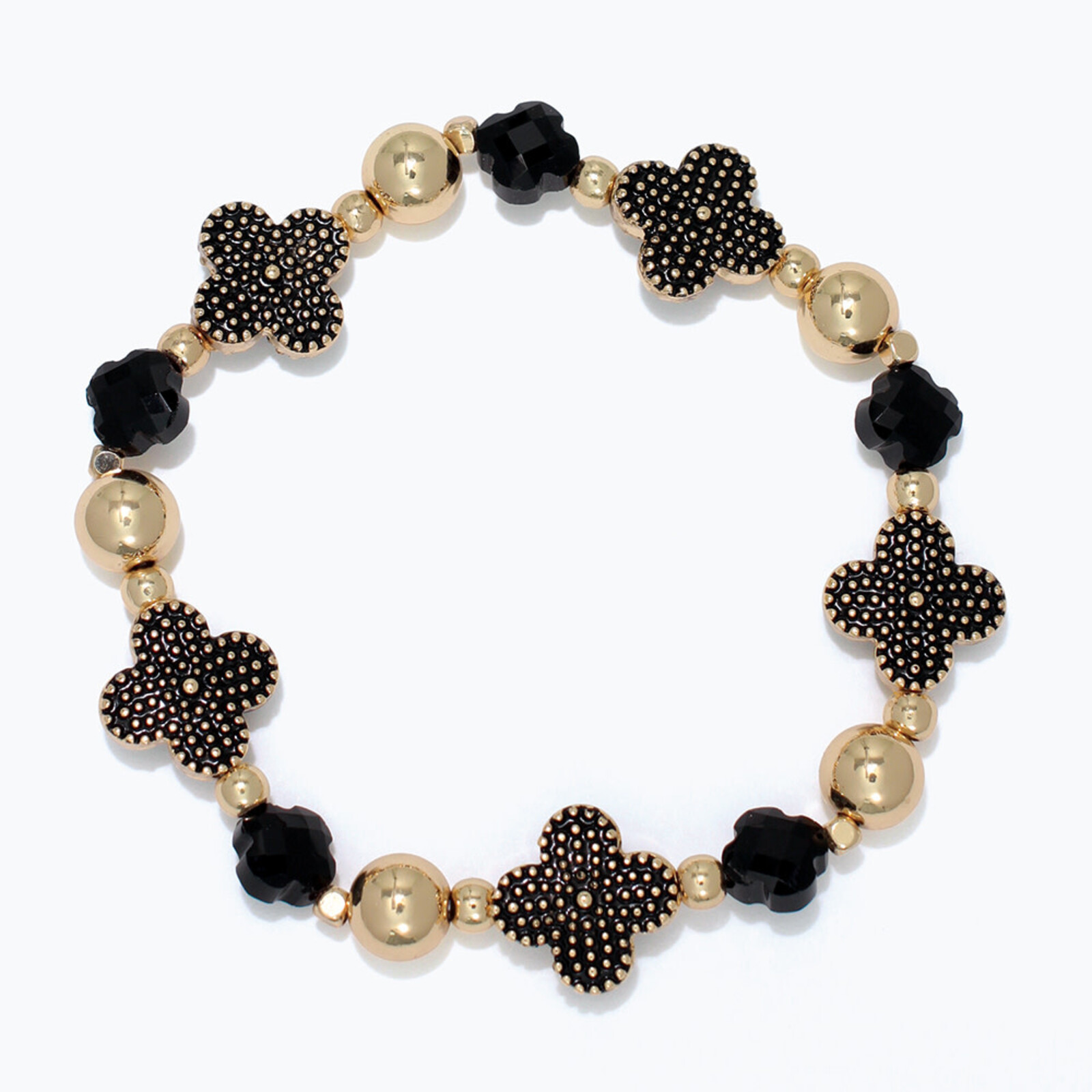Periwinkle by Barlow Bracelet-Gold and Black Clovers  8005299 loading=