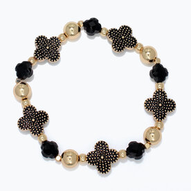 Periwinkle by Barlow Bracelet-Gold and Black Clovers  8005299