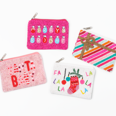Simply Noelle Bright Holiday Beaded Coin Purse  (1) FHBN327