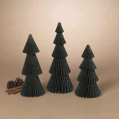 Gerson 9.8" Paper Honeycomb Trees w/ Glitter Accent 2802460 S