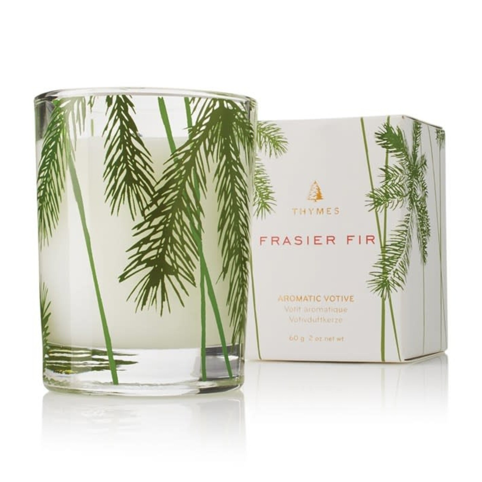 THYMES Frasier Fir Votive Candle, Pine Needle Design  TH03505240020 loading=