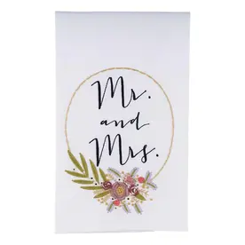 gloryhaus Flower Wreath Mr. & Mrs. Tea Towel     70140521