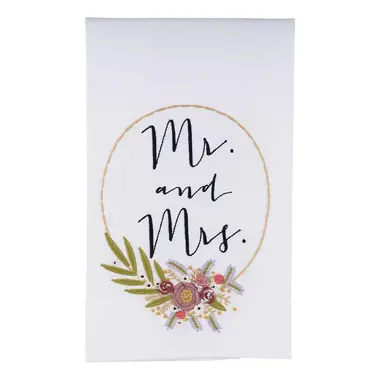 gloryhaus Flower Wreath Mr. & Mrs. Tea Towel     70140521