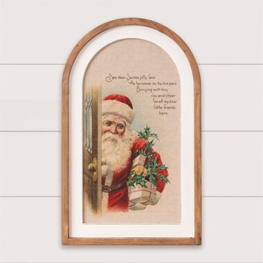 Audrey's Arched Wood Framed  Dear Santa 24.5x16"  7WH1223