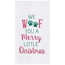 C & F Enterprise Merry Woofmas Embroidered Flour Sack Kitchen Towel  86171385A